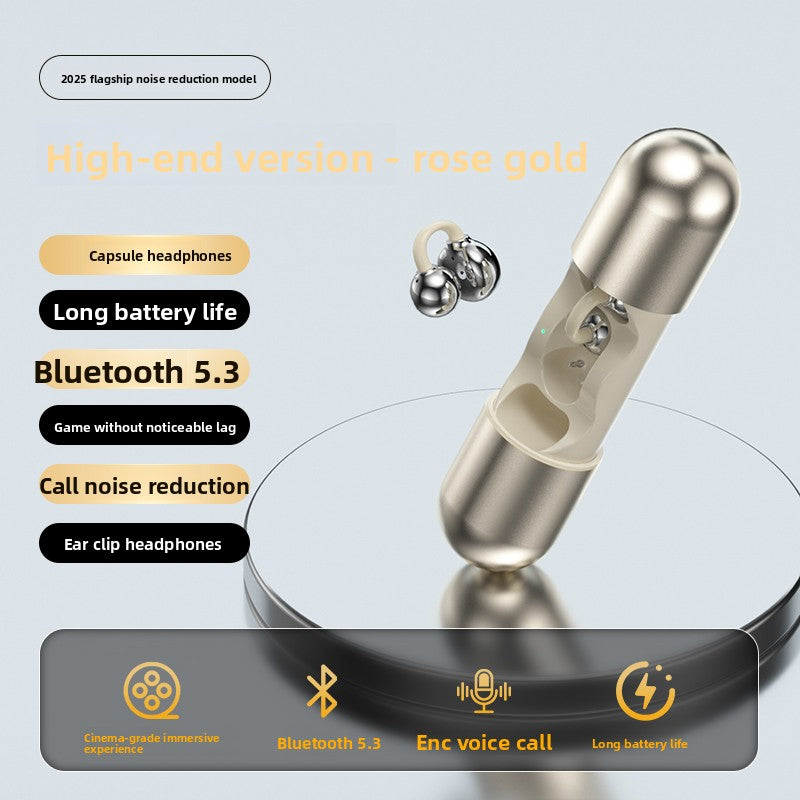 Wireless Clip-On Bluetooth Earphones with Noise Cancellation