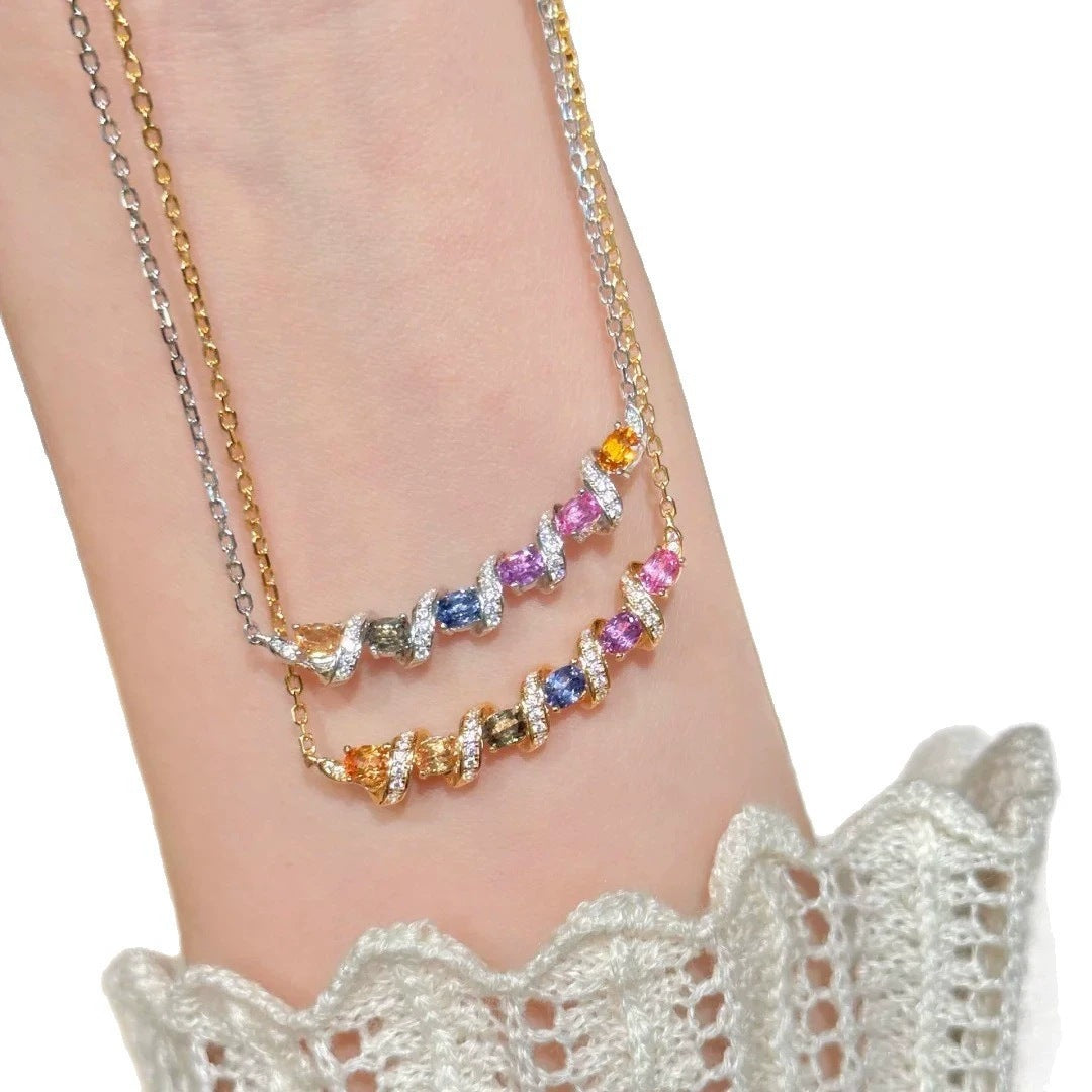Rainbow Bridge Smile Titanium Steel Necklace