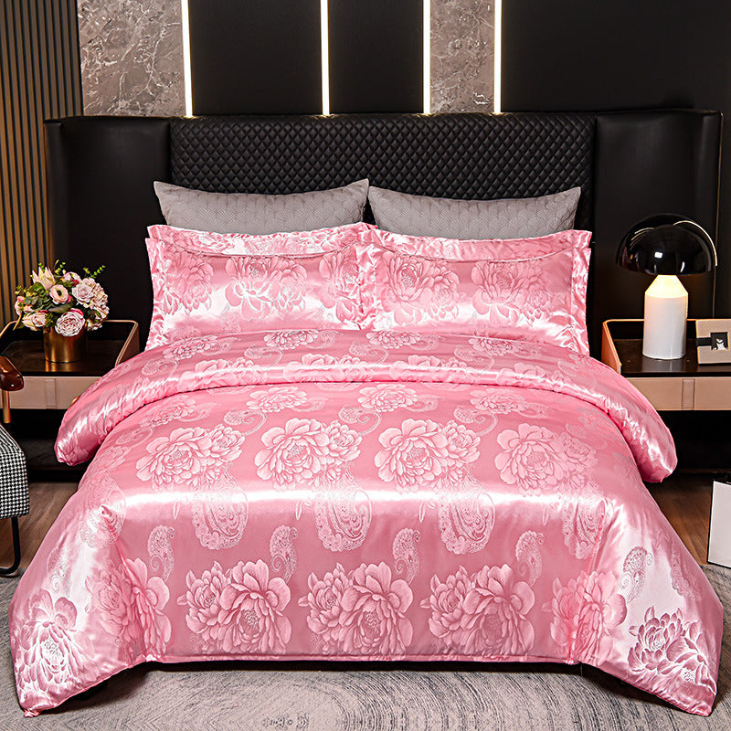 European Style Satin Silk Jacquard Bedding Set