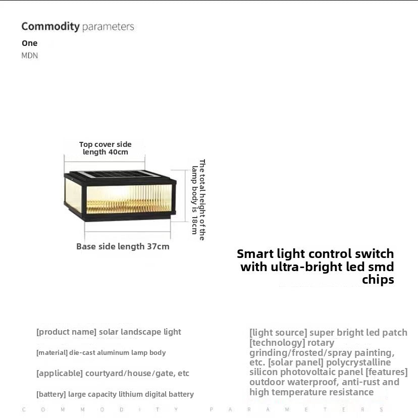 Solar-powered outdoor waterproof post light