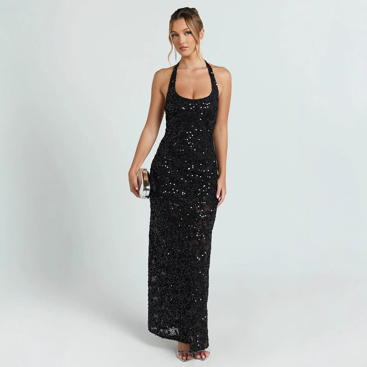 Elegant Sequined Strapless Party Dress