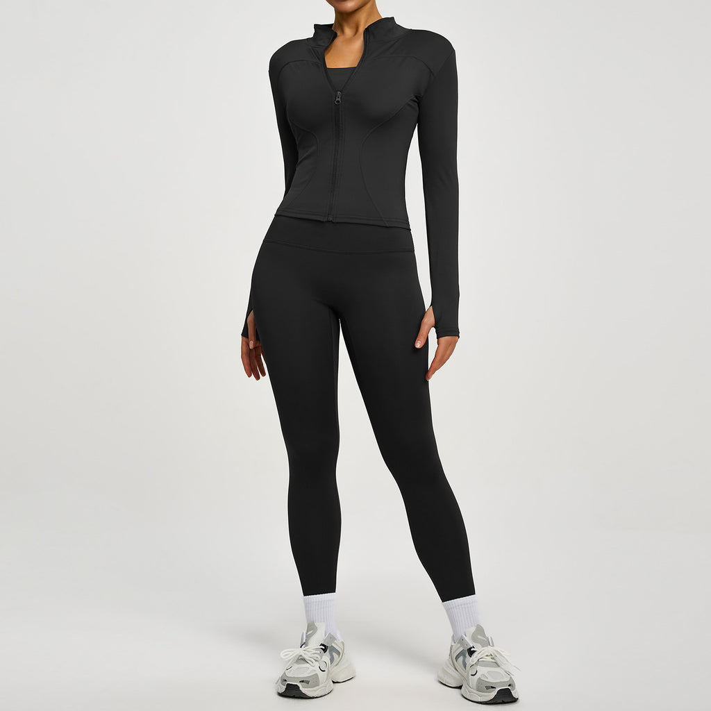 Lady's high-waisted yoga workout outfit