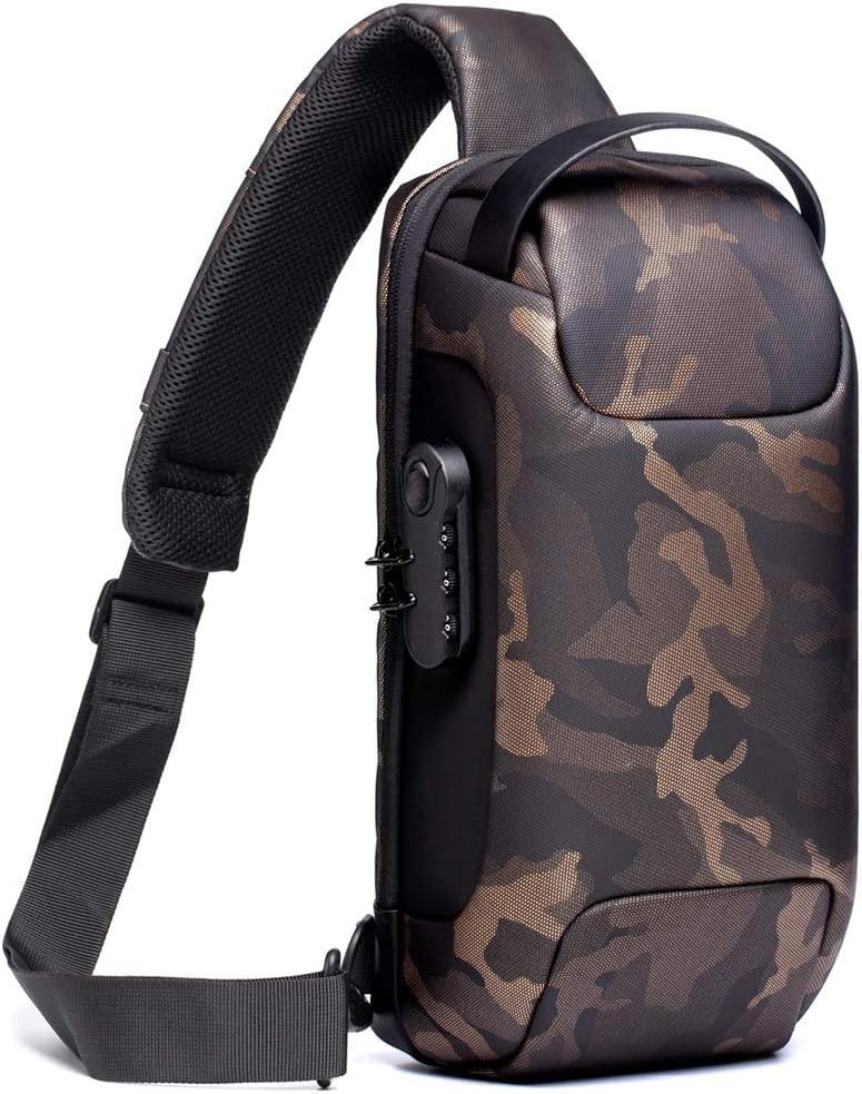 Men's Waterproof Anti-Theft Password Lock Oxford Cloth Chest Crossbody Bag