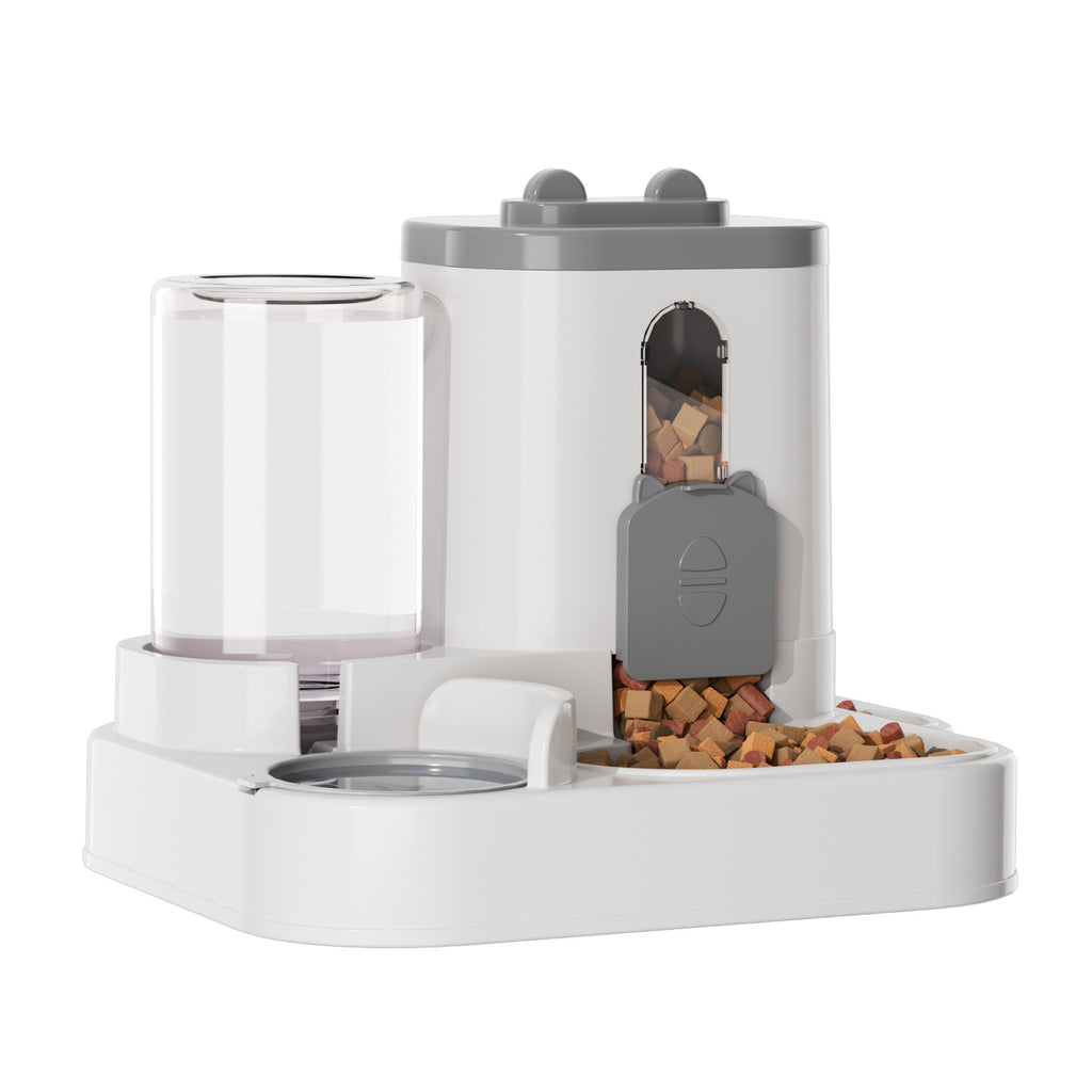 Pet automatic drinking and feeding bowl for cat food