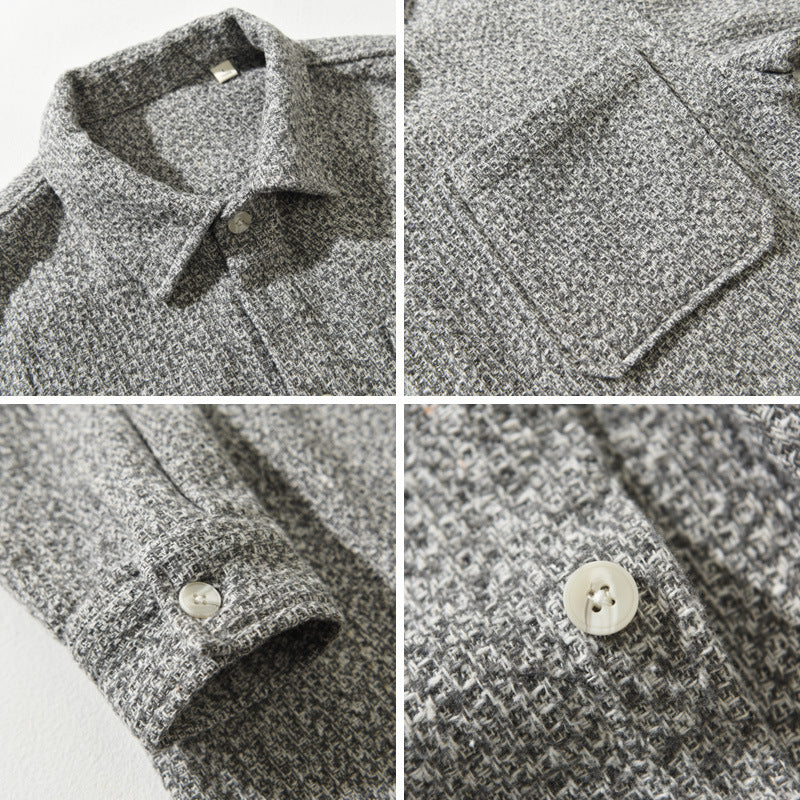 Men's Autumn New Lapel Long Sleeve Casual Shirt