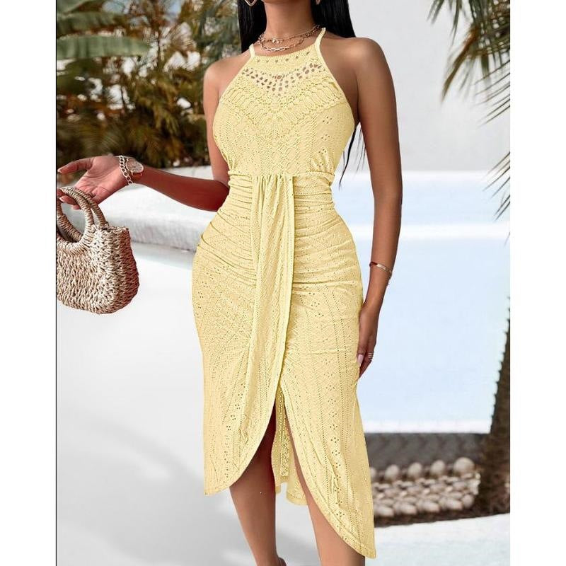 Halter-neck sleeveless dress
