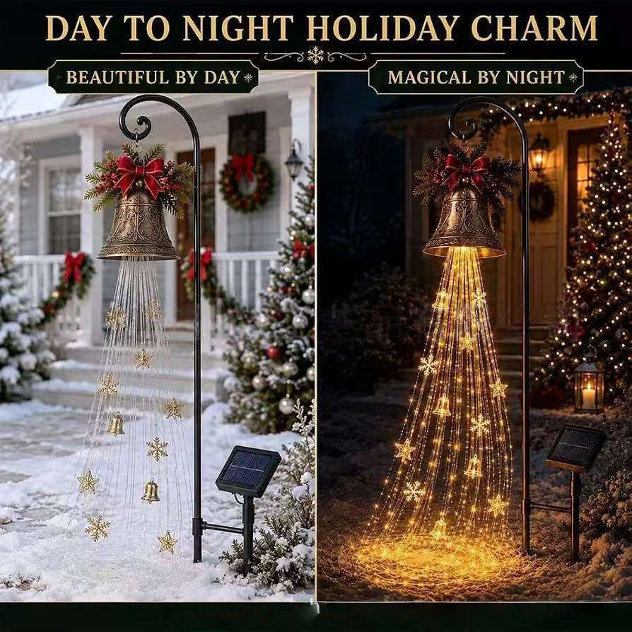 Christmas Bell Cascade Solar Yard Light