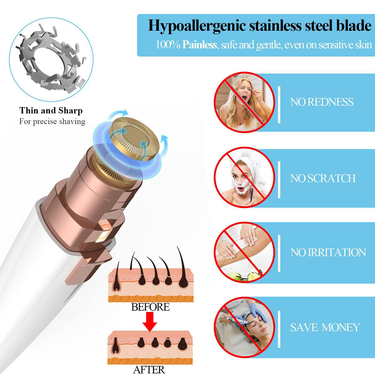Portable Eyebrow Trimmer Hair Removal Device