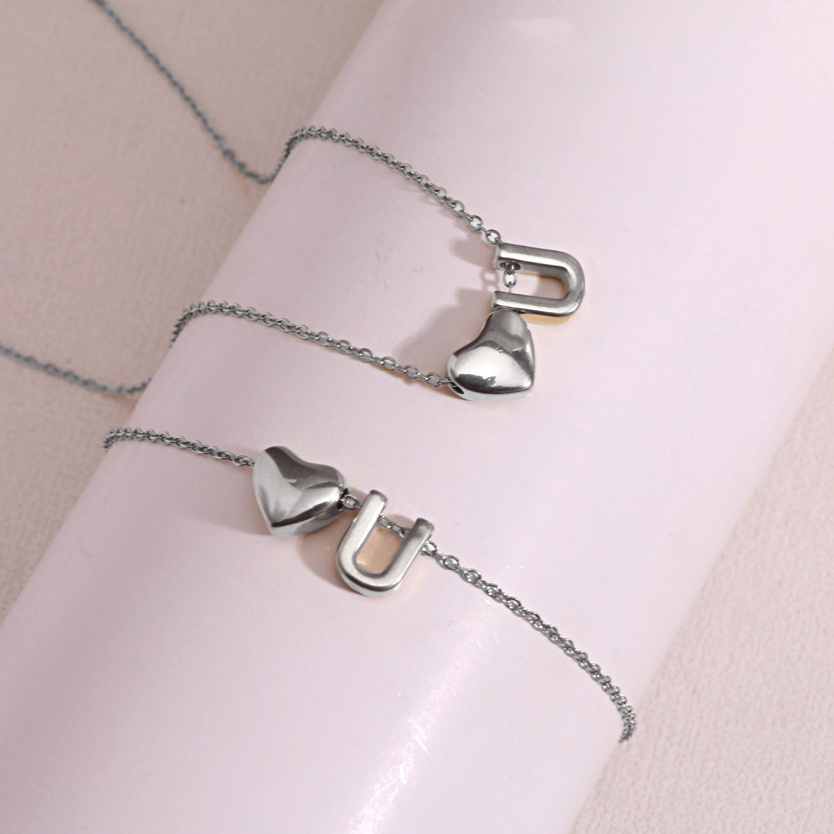 Heart Pendant Titanium Steel Necklace