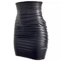 Womens PU Leather Bodycon Skirt