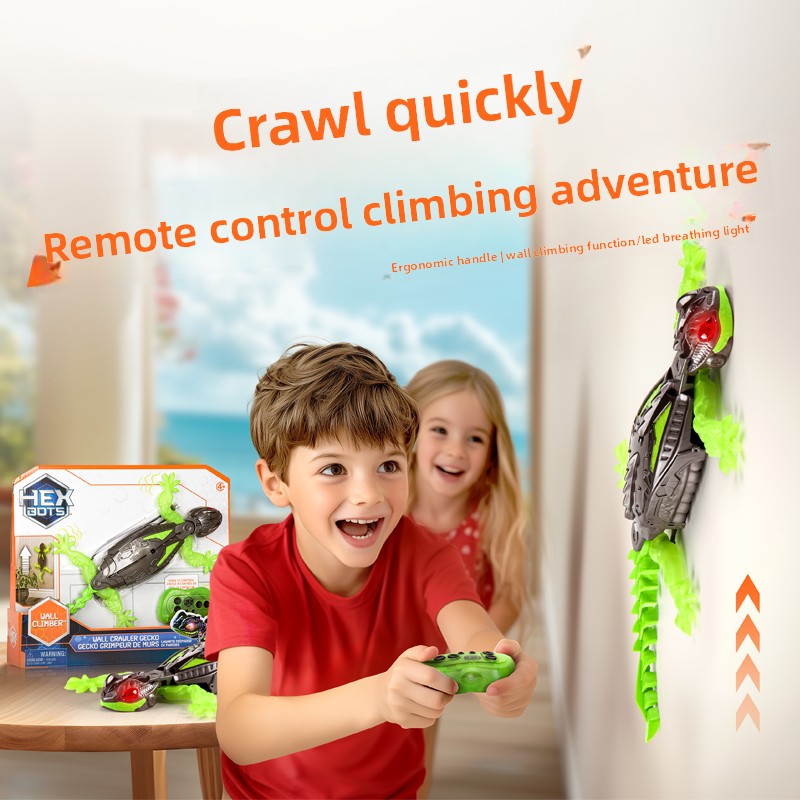 Remote-controlled car climbing the wall like a tiger toy