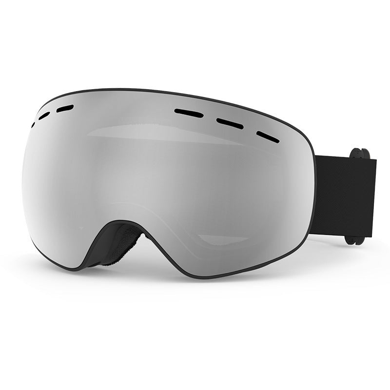 Spherical Ski Goggles with Double-Layer Anti-Fog