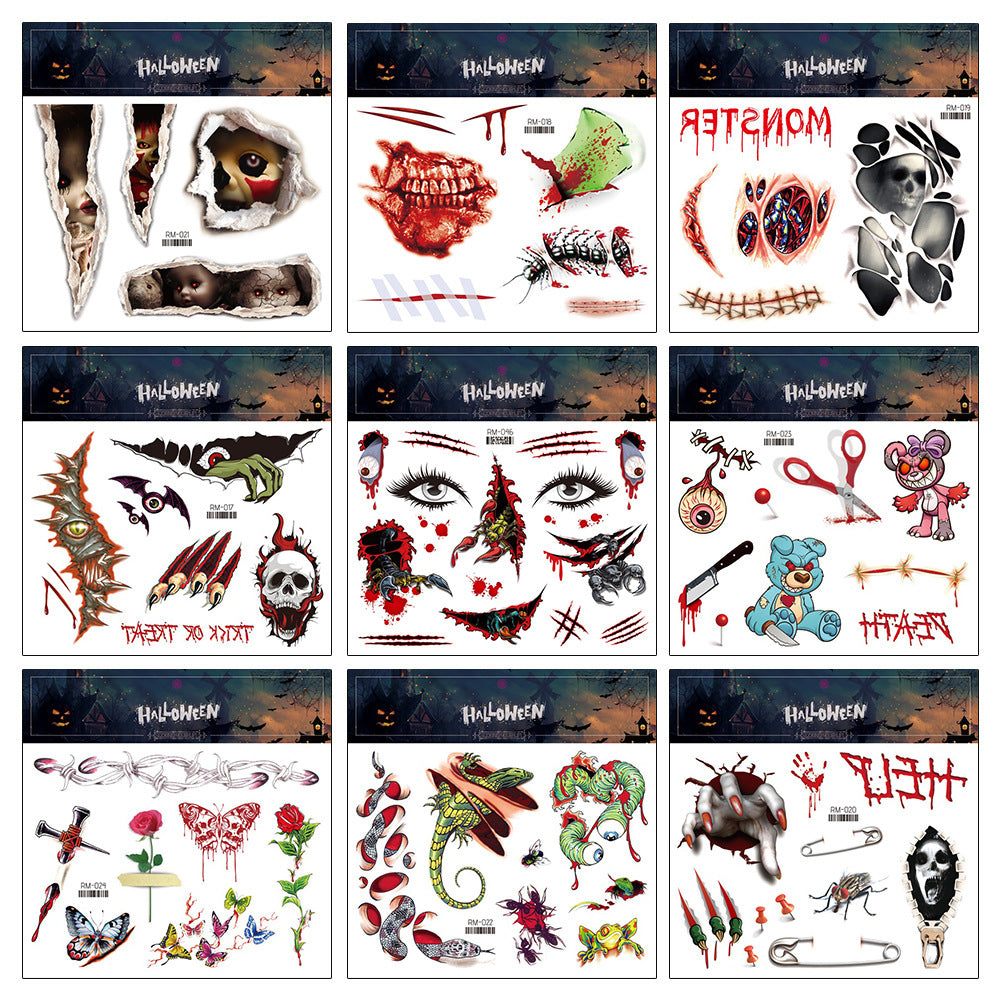Halloween Scar Face Stickers Horror Makeup Set