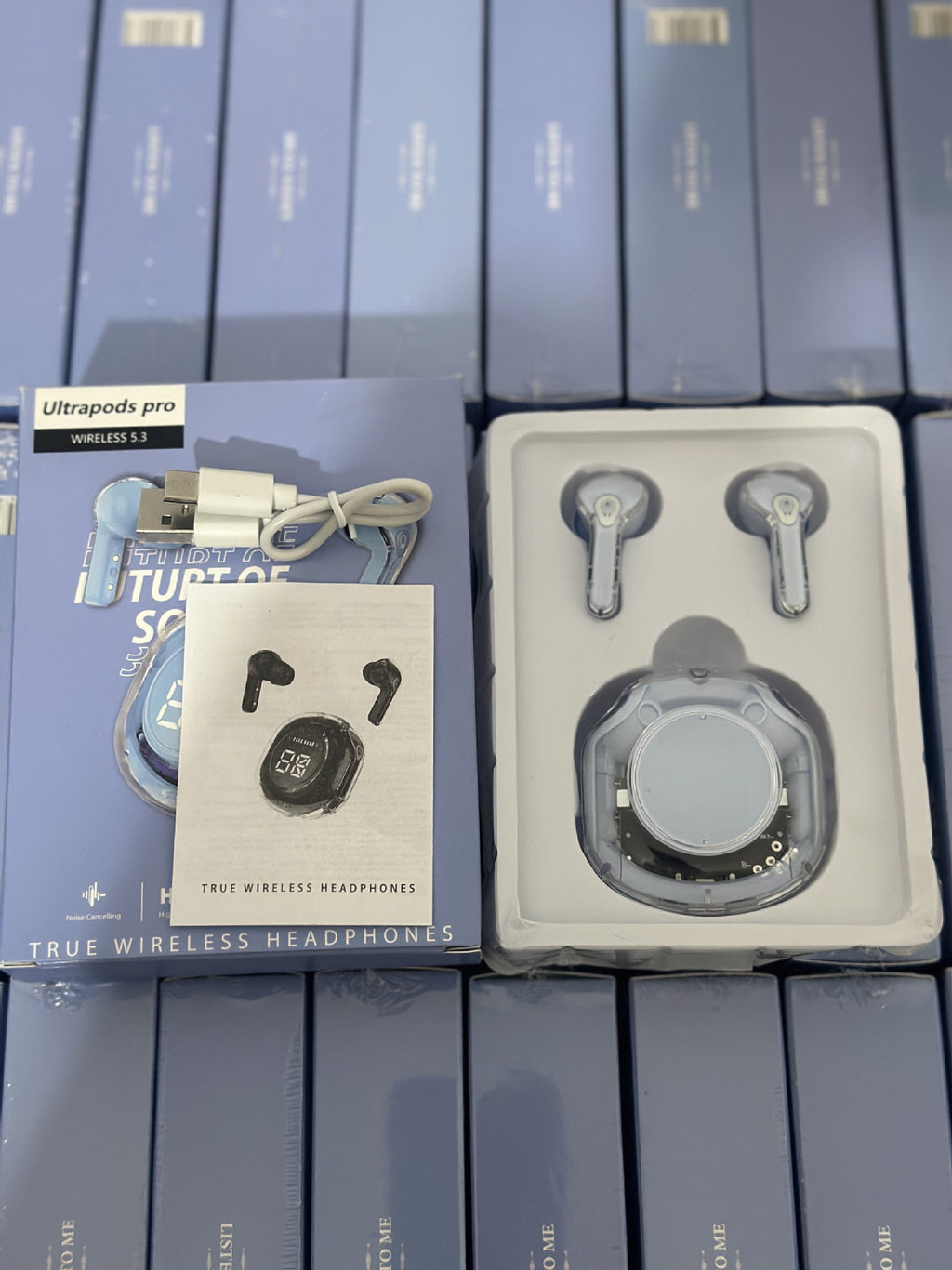 New Bluetooth headset transparent digital display