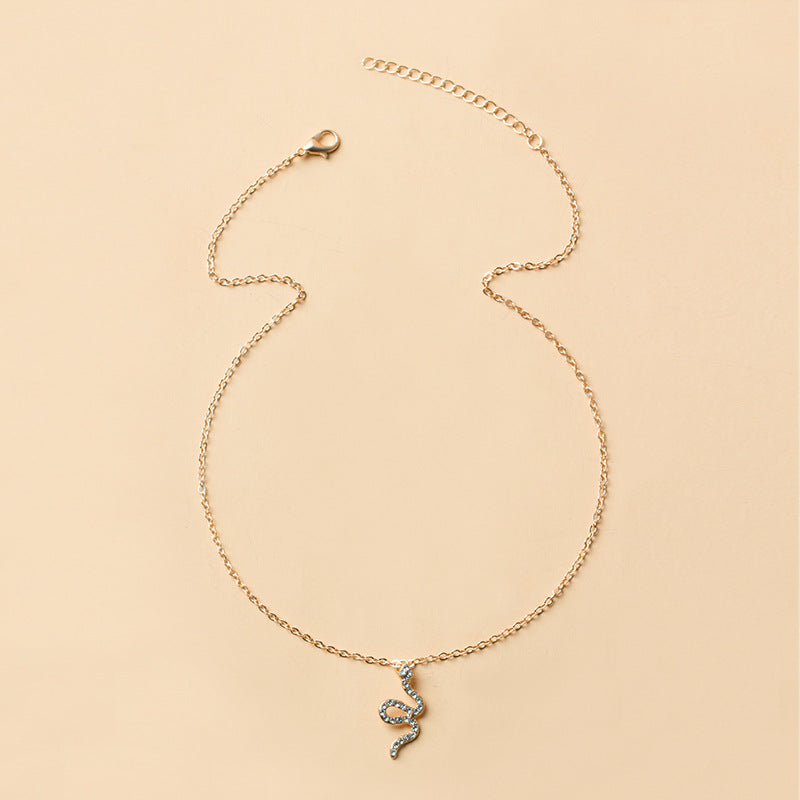 Snake Shape Electroplating Pendant Necklace