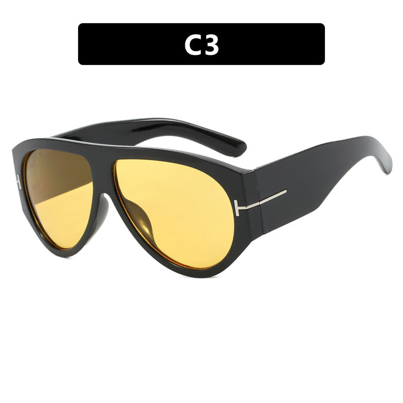 Aviator Sunglasses Women Oversize T-Shaped Frame