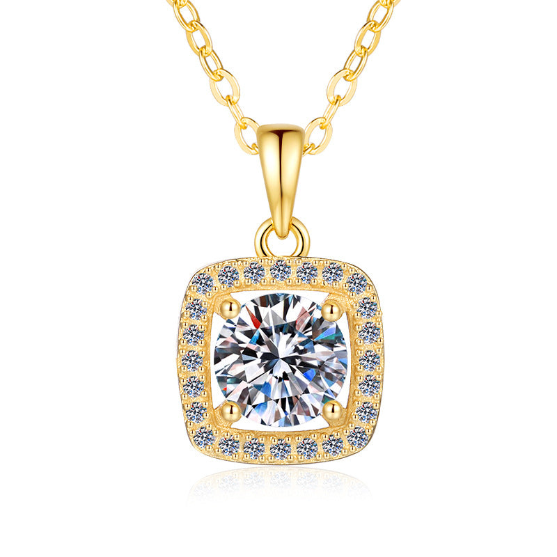 Sterling Silver Square Pendant Necklace