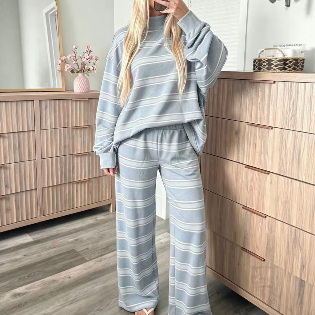 Striped fashion casual simple ladies suit