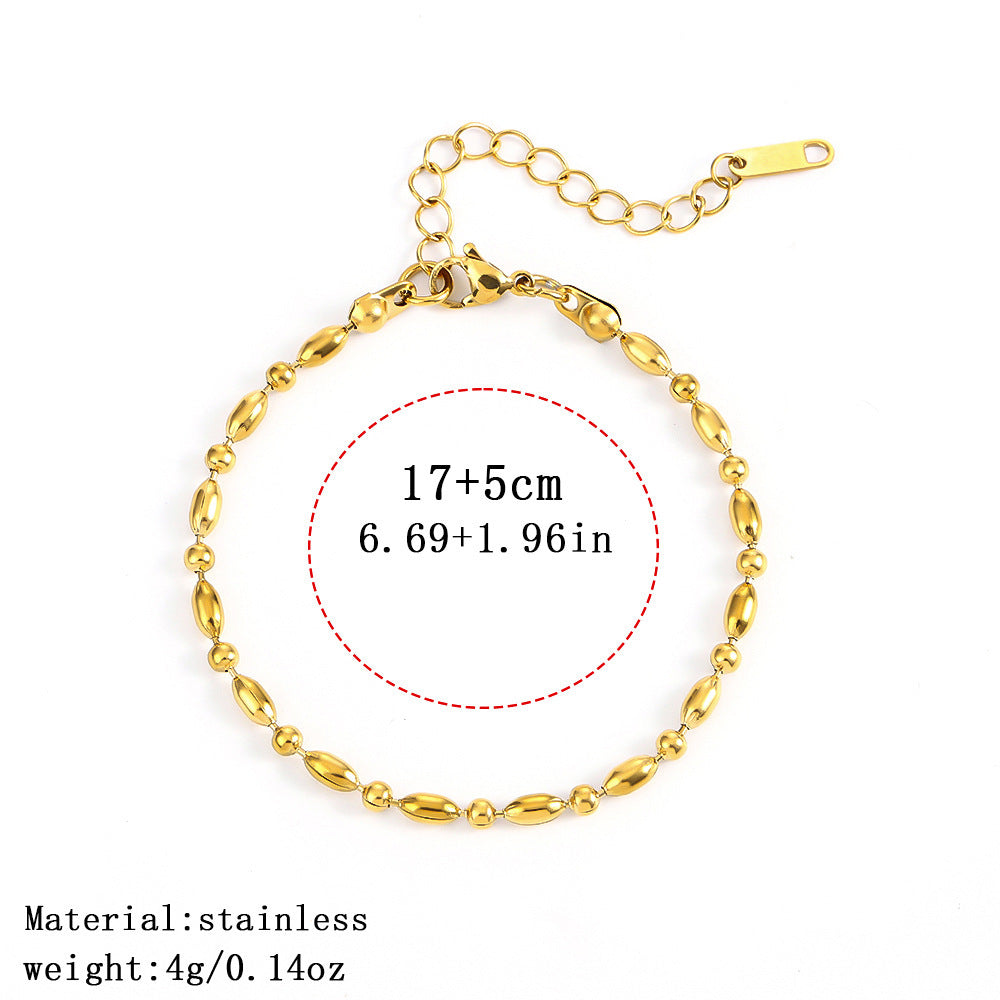 316L Titanium Steel Bracelet Waterproof Hypoallergenic Gold Plated Chain Jewelry for Men Women Unisex Fashion Accessories