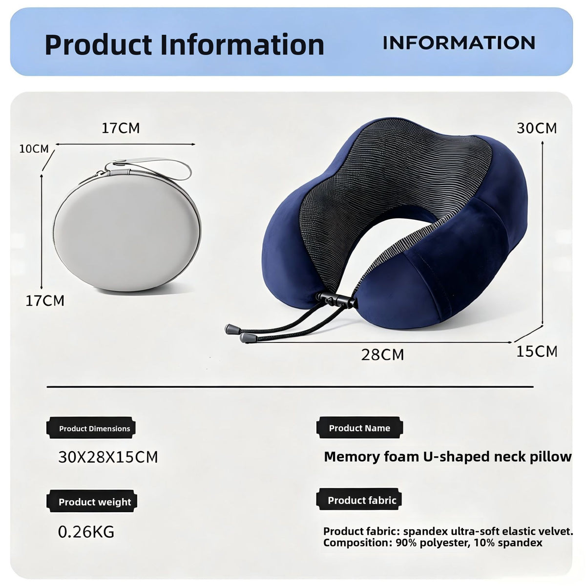 Ergonomic Memory Foam Neck Pillow