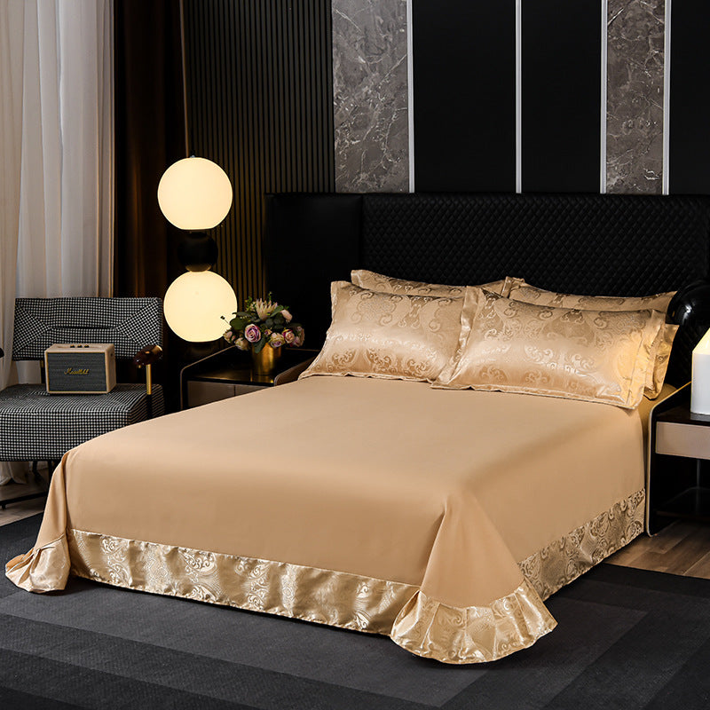 European Style Satin Silk Jacquard Bedding Set