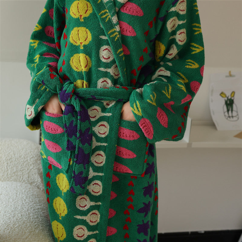 Hooded Cotton Bathrobe for Adults and Children