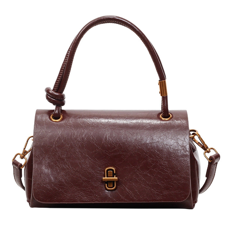 Oil-Waxed Leather Crossbody Shoulder Bag
