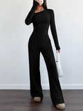Women One Shoulder Knitted Top and Pants