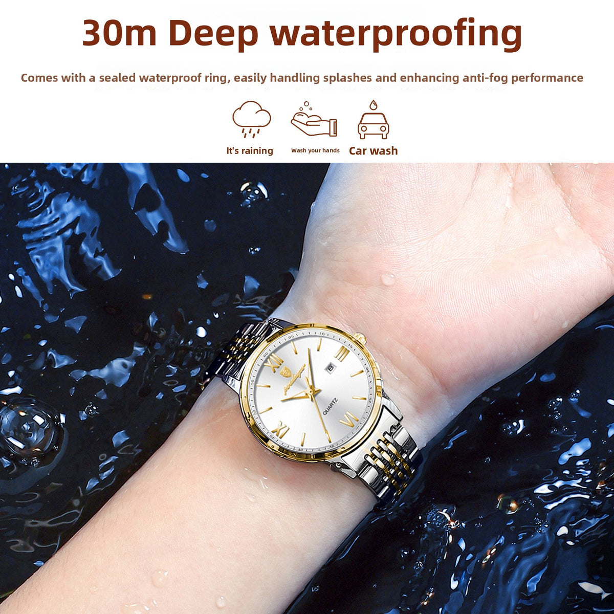 Ultra-Thin Waterproof Luminous Stainless Steel Women's Quartz Wristwatch
