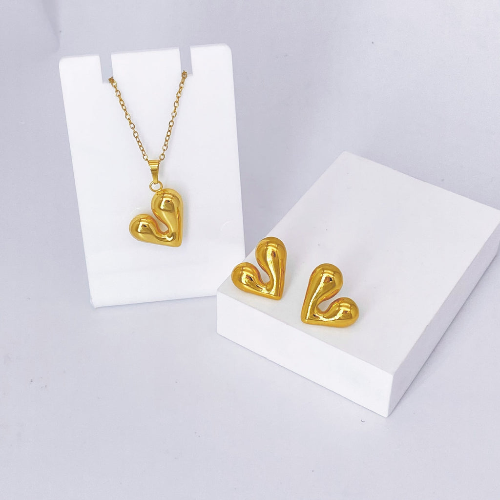 Stainless Steel Earrings and Necklace