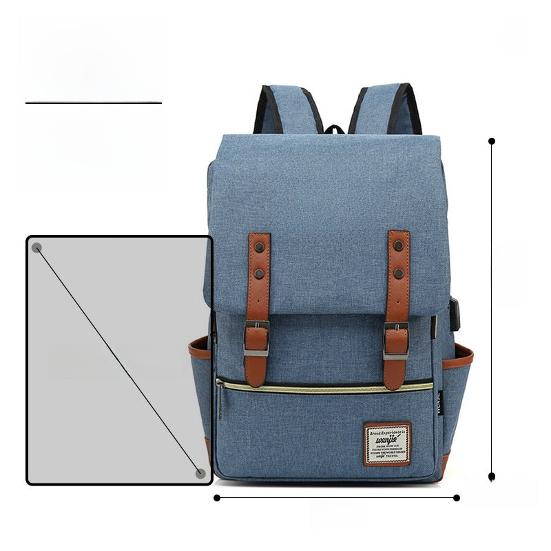 Custom Vintage Nylon Backpack with Laptop Compartment