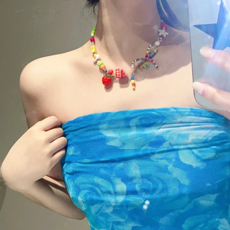 Vintage Pomegranate Pearl Necklace