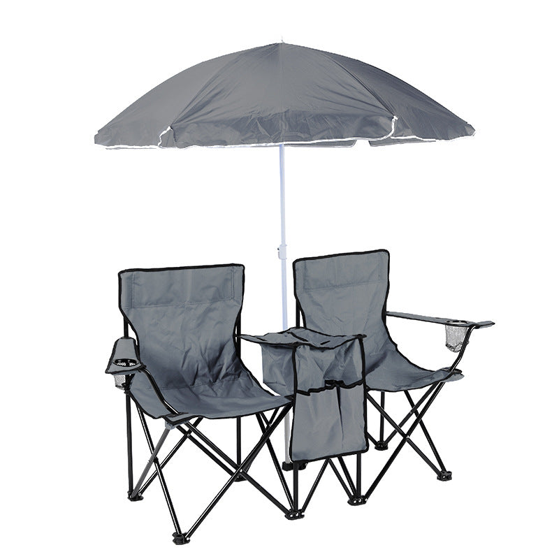 Portable Double Folding Chair with Sunshade