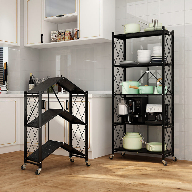 Foldable Kitchen Storage Rack with Wheels