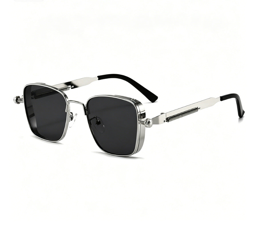 Retro Square Metal Frame Sunglasses UV400 Protection Minimalist Sun Glasses