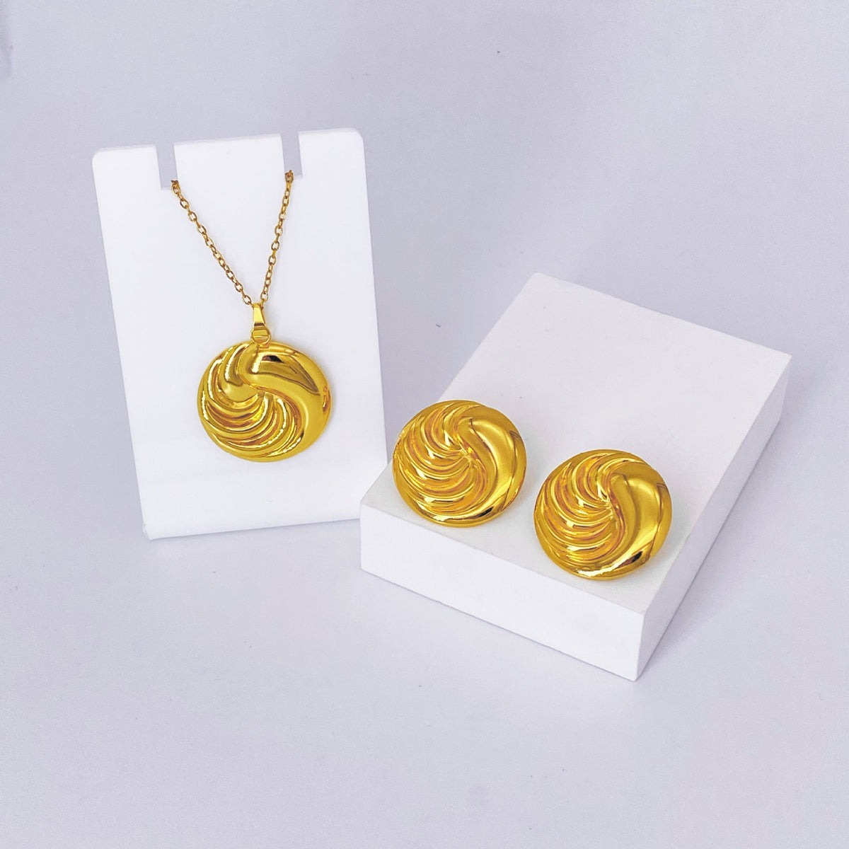 Stainless Steel Earrings and Necklace