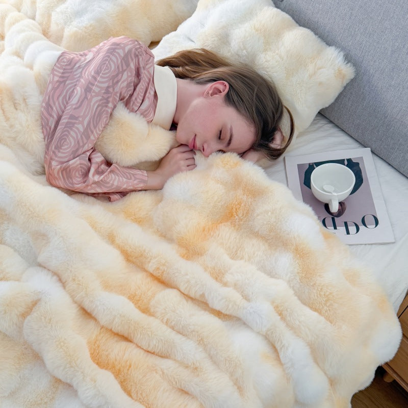 Double-Sided Tie-Dye Velvet Blanket