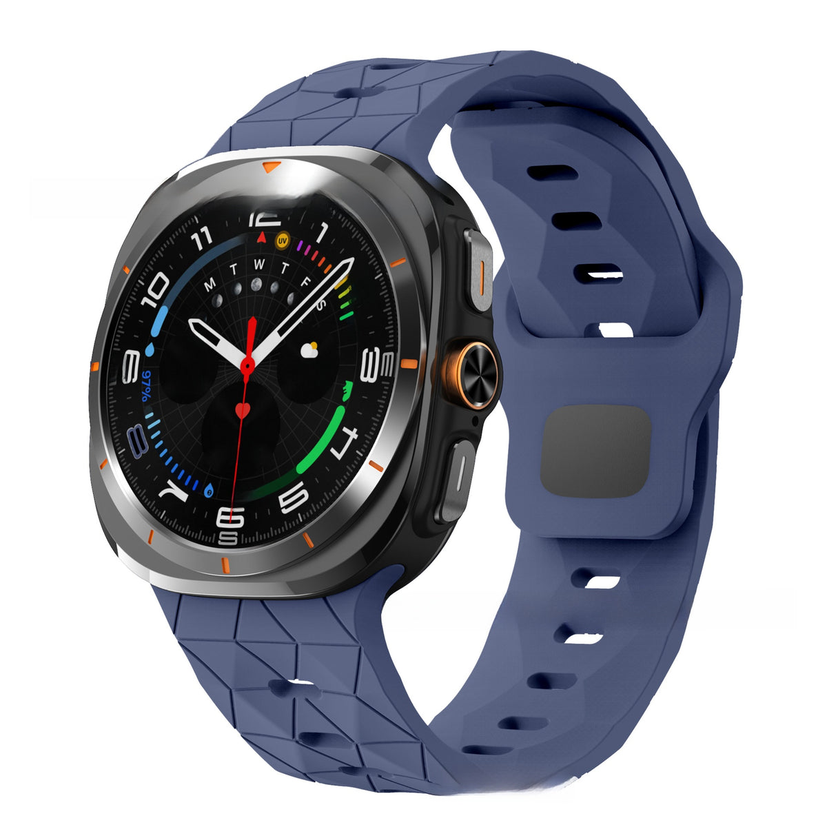 Football Pattern Reverse Buckle Silicone Strap for Samsung Watch