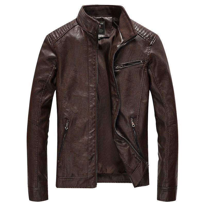 Men's PU leather motorcycle jacket