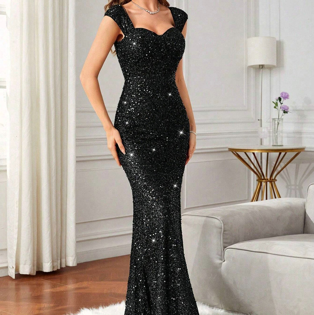 Elegant Mermaid Evening Dress with Sequins