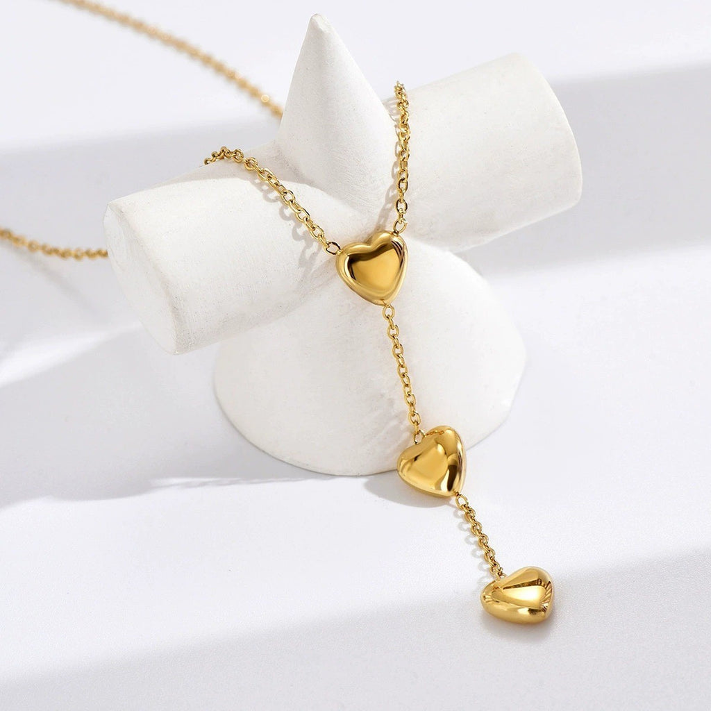 Heart Tassel Titanium Steel Necklace