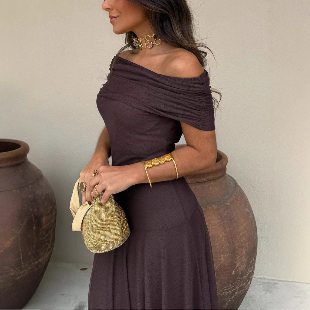 Womens Mesh Patchwork Slim Fit Dress