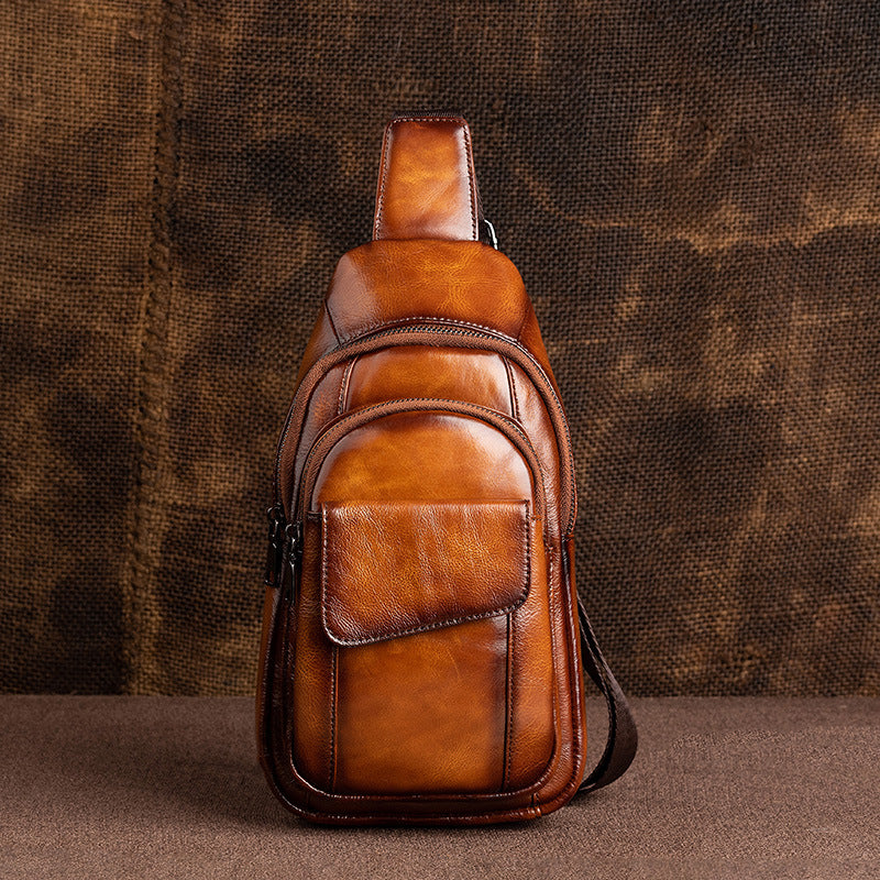 Genuine Leather Crossbody Chest Bag