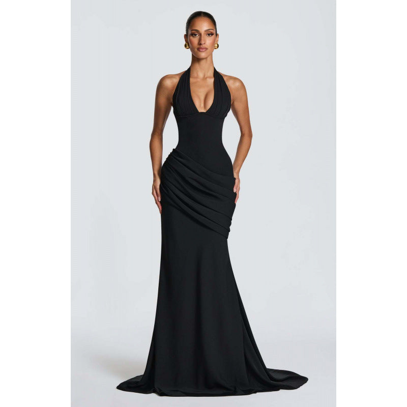 Elegant Halter Neck Evening Dress