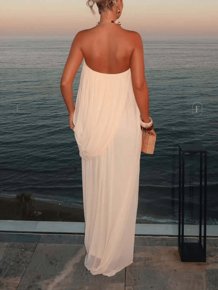 Womens Chiffon Pleated Dress