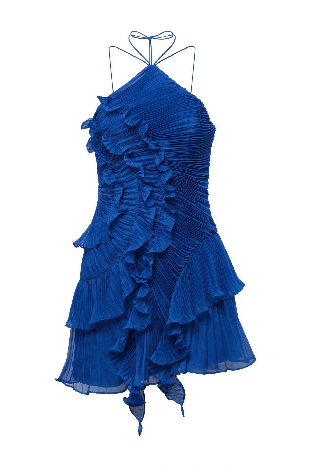 Chiffon Ruffled Halter Dress
