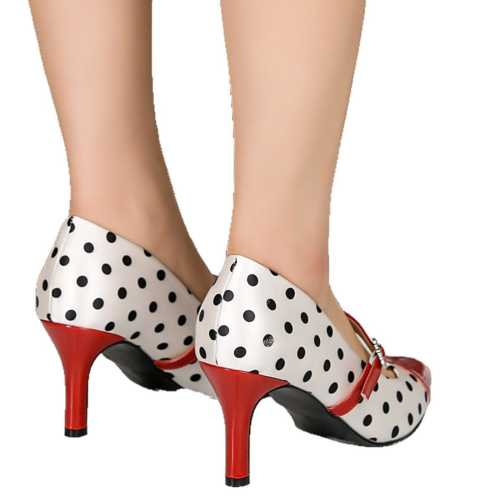 Womens Color Block Slip On High Heels