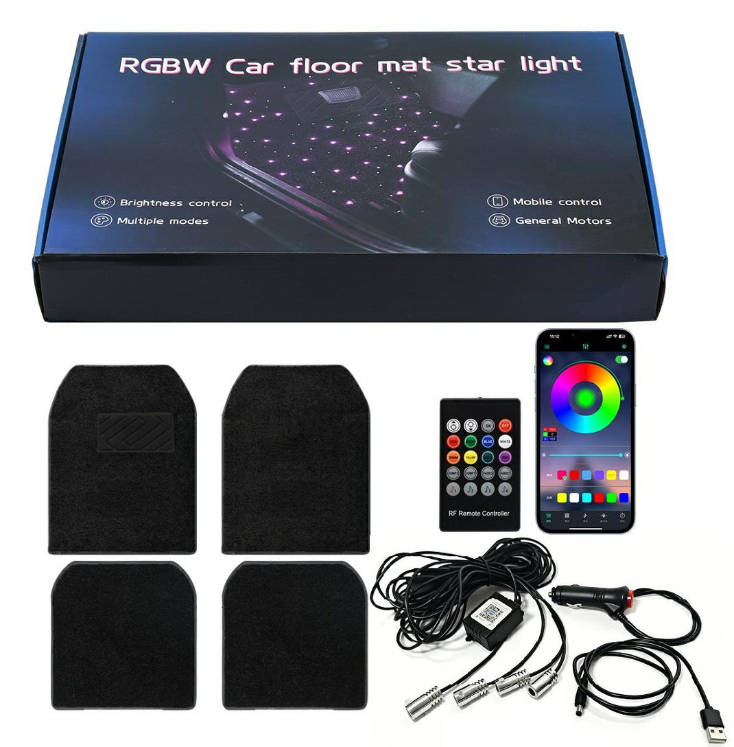 Car Luminous Floor Mats with Music Rhythm Lighting