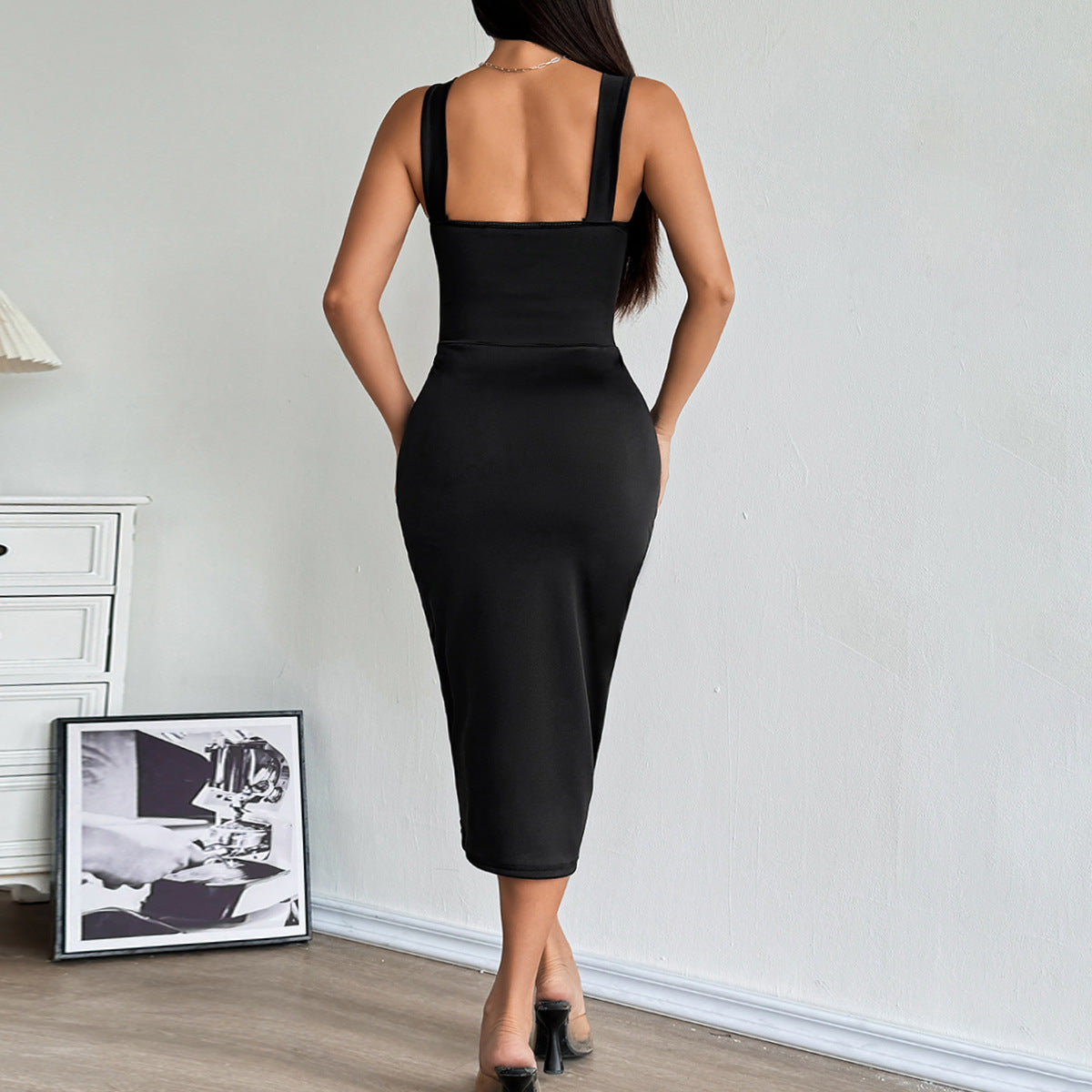 Splicing Mesh Bodycon Dress