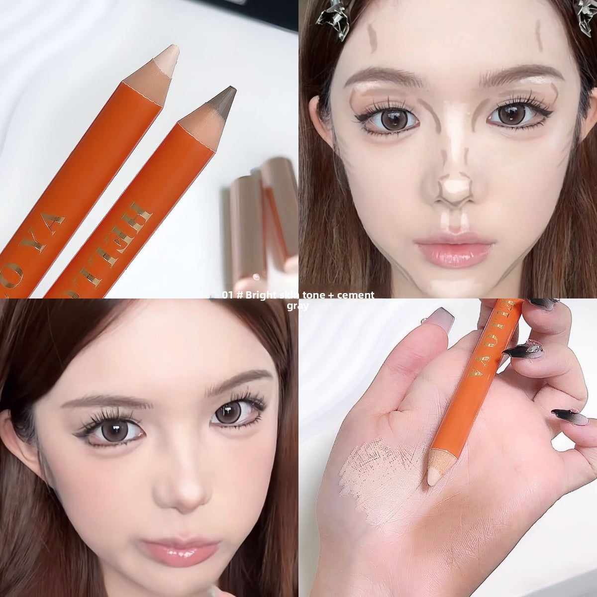 Double-ended matte contouring brush for the face
